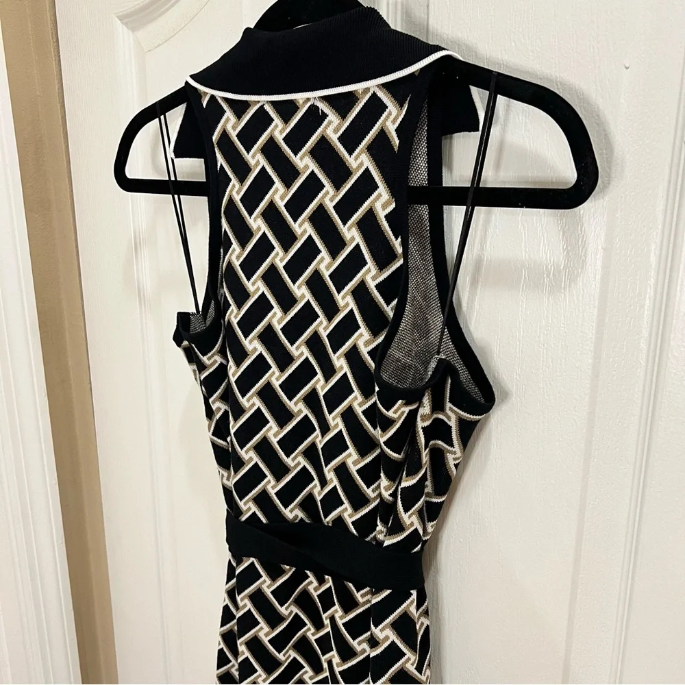 DVF for Target Black Tan White Wrap Dress L NWT - Picture 6 of 6